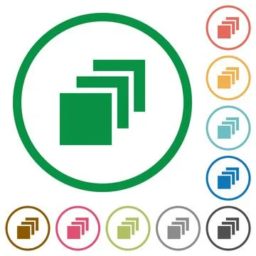 Multiple canvases flat icons with outlines Illustrazione stock