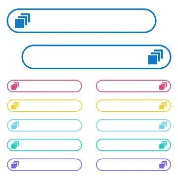 Multiple canvases icons in rounded color menu buttons 库存插图