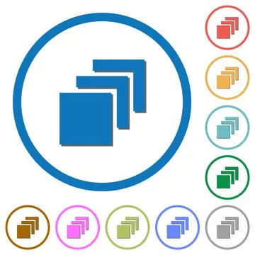 Multiple canvases icons with shadows and outlines Illustrazione stock