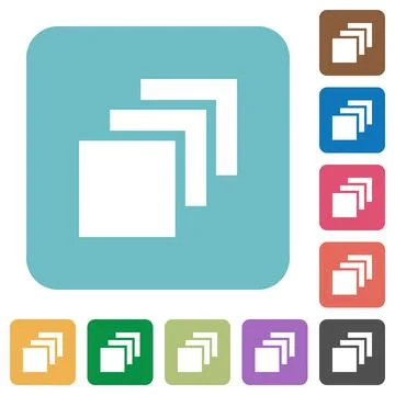Multiple canvases rounded square flat icons Stock Illustration