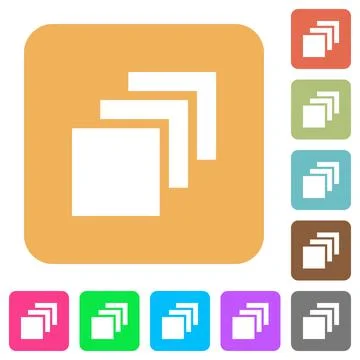 Multiple canvases rounded square flat icons Stockillustratie