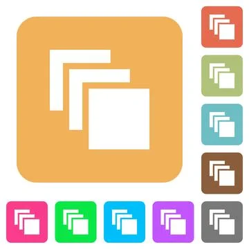 Multiple canvases rounded square flat icons イラスト素材