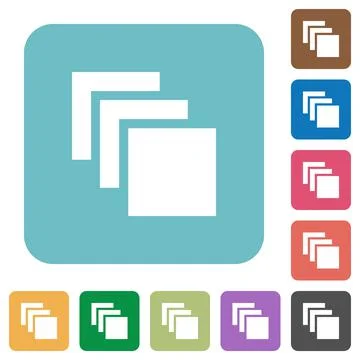 Multiple canvases rounded square flat icons Stock Illustration