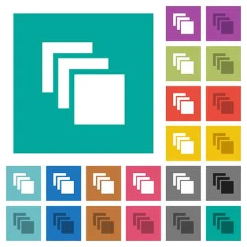 Multiple canvases square flat multi colored icons 库存插图
