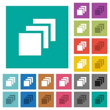 Multiple canvases square flat multi colored icons イラスト素材