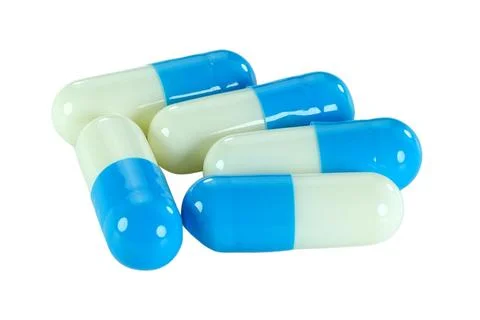 Multiple capsules isolated on white background with clipping path. Stock Photos