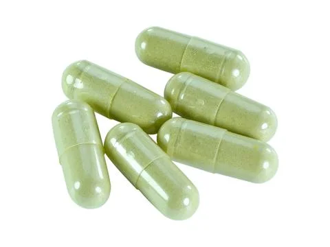 Multiple capsules isolated on white background with clipping path. Stock Photos