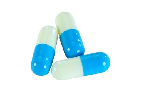 Multiple capsules isolated on white background with clipping path. Stock Photos