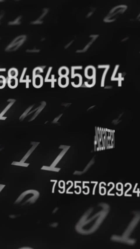 Multiple changing numbers against binary coding data processing on black 動画素材 323682118