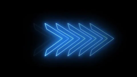 Multiple chevron arrow symbols pointing right in dynamic sequence. Directio.. 動画素材 330790987