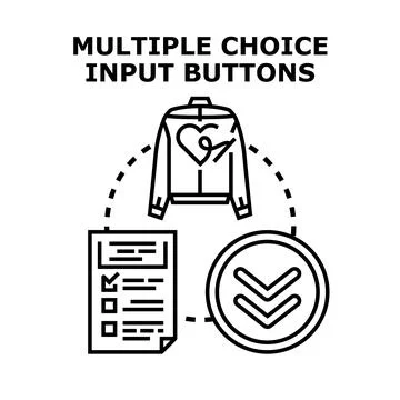 Multiple choice input buttons user interface elements Stock-Illustration