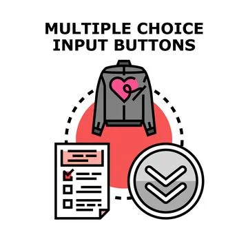 Multiple choice input buttons user interface elements Stock Illustration