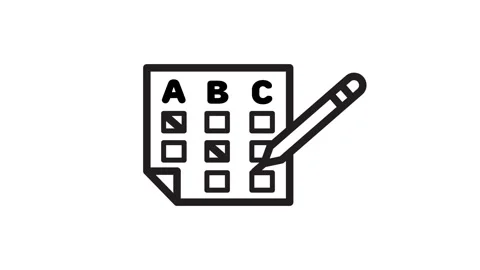 Multiple choice with pen icon animation isolated on white background Stock Footage 334399643