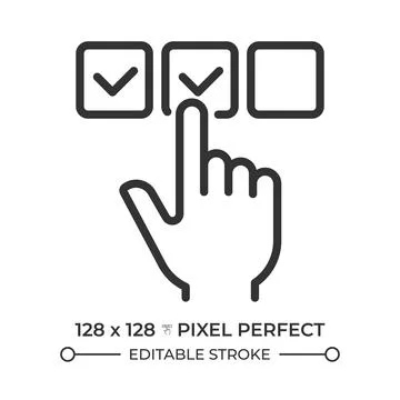 Multiple choice pixel perfect line icon Stock Illustration