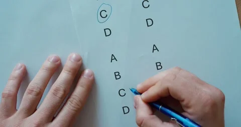 Multiple Choice Test with Answer Selection Stock Footage 337760249