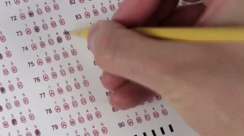 Multiple choice test fast motion - HD Stock Footage 5299084