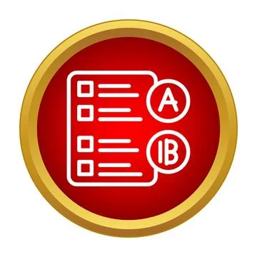 Multiple choice test form with selection options icon Illustrazione stock