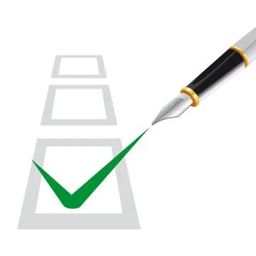 Multiple choice test with pen Stock Illustration