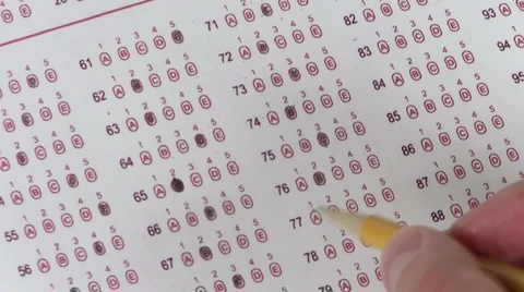 Multiple choice test rolling dice - HD Stock Footage 5299111