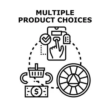 Multiple choices for product selection in online stores Stock Illustration