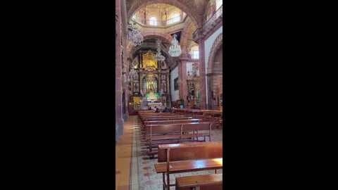 Multiple clips of the interior of the Cathedral in San Miguel de Allende Stock Footage 282550935