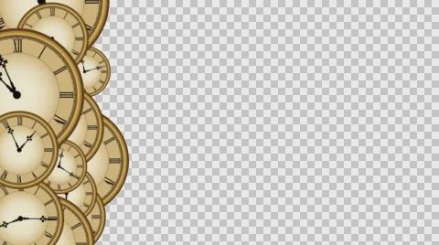 Multiple clocks left side third alpha 4K Stock-Footage 65680081