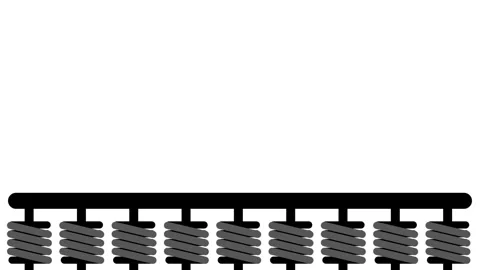 Multiple Coil Springs Row Suspension Mechanical Set Collection Stock Footage 336838179