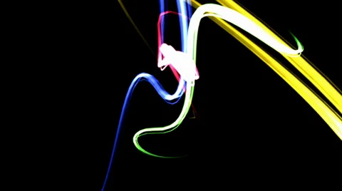 Multiple color light streaks Stock Footage 32012618