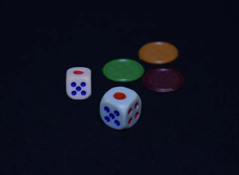 Multiple Colored Dice 스톡 사진