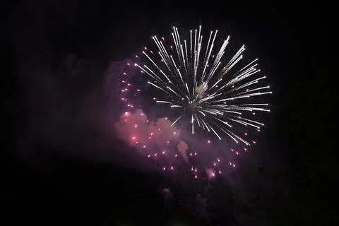 Multiple colored fireworks. Stock Photos