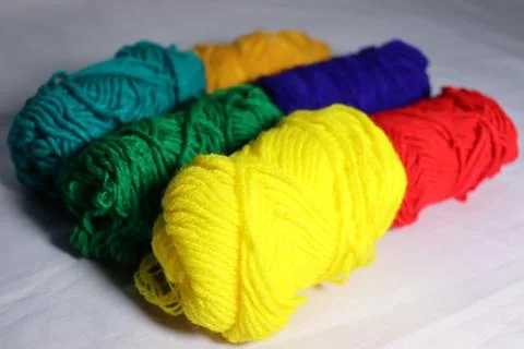 Multiple colored yarn stock for sell Stock Photos