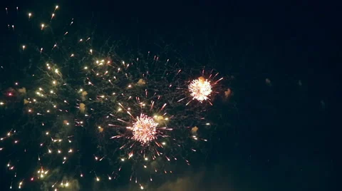 Multiple colorful fireworks Stock Footage 66263782