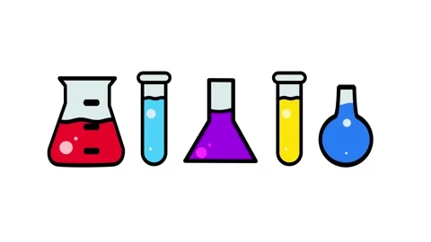 Multiple Colorful Lab Equipment Illustrations Stock Footage 335626849