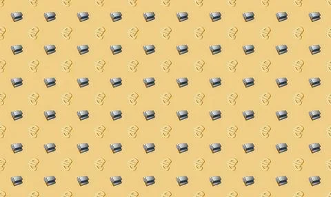 Multiple colorful macbook laptops on yellow background Illustration