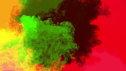 Multiple colorful powder or particles clashes with each other Stock Footage 86126291