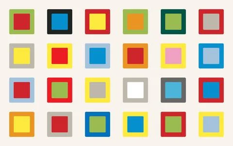 Multiple colorful square vector elements set Stock Illustration