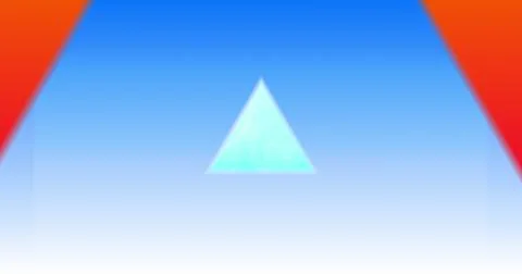 Multiple colorful triangle shapes moving against black background Illustration