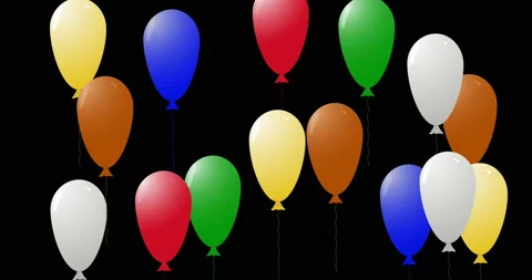Multiple colorfull balloons show. Bubbles in the night. 4K video Stock Footage 112299134