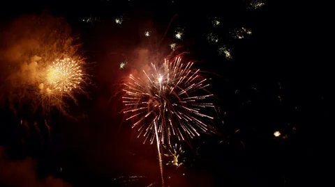 Multiple Colorfull Fireworks in a Clear Dark Background Stock-Footage 104219933