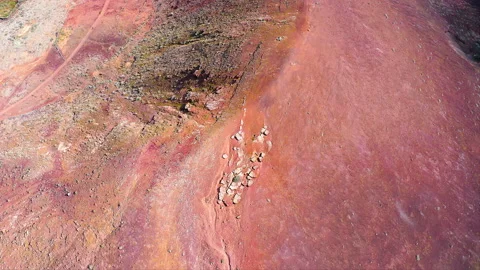 Multiple colors hills next to the Caldero Hondo volcano. Stock Footage 286065677