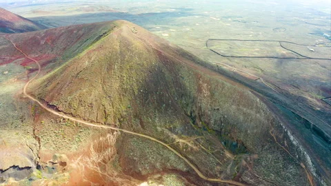 Multiple colors hills next to the Caldero Hondo volcano. Stock Footage 286065805