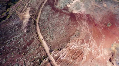 Multiple colors hills next to the Caldero Hondo volcano. Stock Footage 286066120