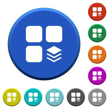 Multiple components beveled buttons Illustrazione stock