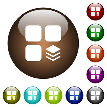 Multiple components color glass buttons Illustrazione stock
