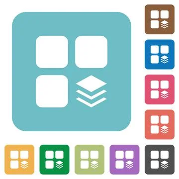 Multiple components rounded square flat icons イラスト素材