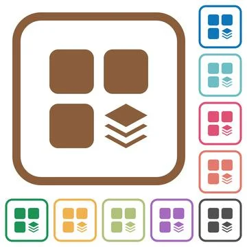 Multiple components simple icons Illustrazione stock