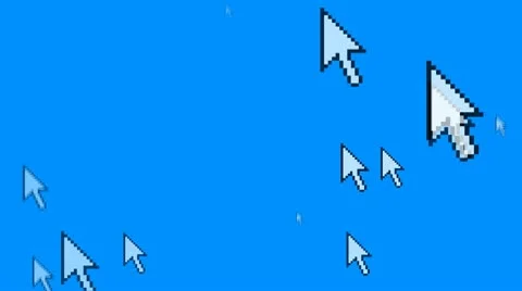 Multiple Computer Mouse Pointers Arranged in Circle - Loop Stock Footage 9801660