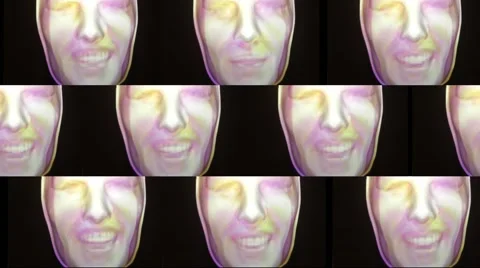 Multiple computerized faces 스톡 동영상 40342866