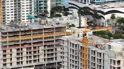 Multiple construction site going up North Beach Miami Beach 2026 Stock Footage 344052500