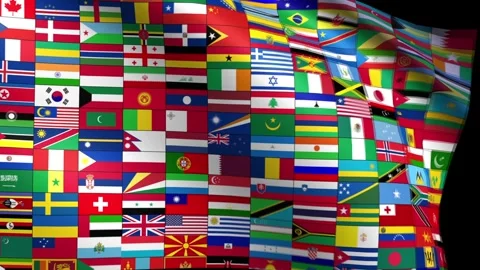 Multiple Country Flags Seamless Looping Background. Flag of Flags. Stock Footage 339288191